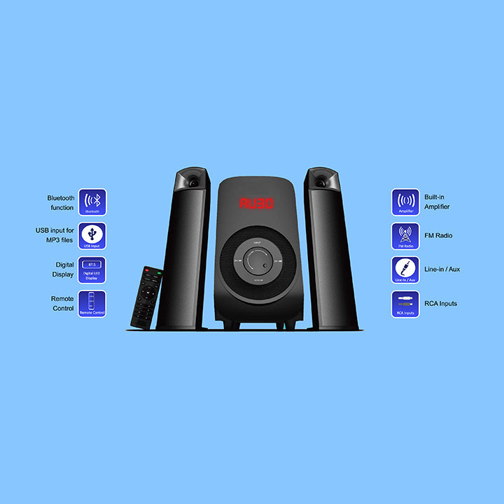 Pii Tech 2.1 Channel 100W Max Power and 40W RMS Home Theatre System with 2 Satellite Speakers / Convertible Soundbar