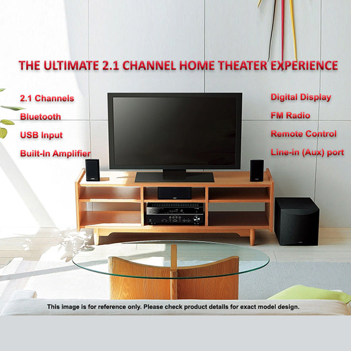 Pii Tech 2.1 Ch 30W Max Output Home Theatre system with 2 Wireless BT Satellite Speakers, LED Display, USB, AUX, FM Radio & Remote