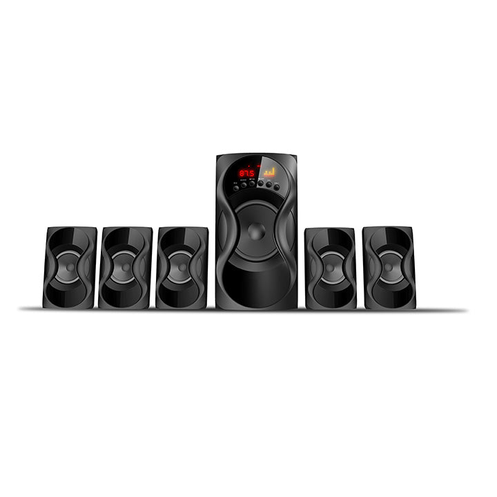Pii Tech 5.1 Channel 200W Max Power and 80W RMS Output Multimedia Home Theatre System with 5 Satellite Speakers