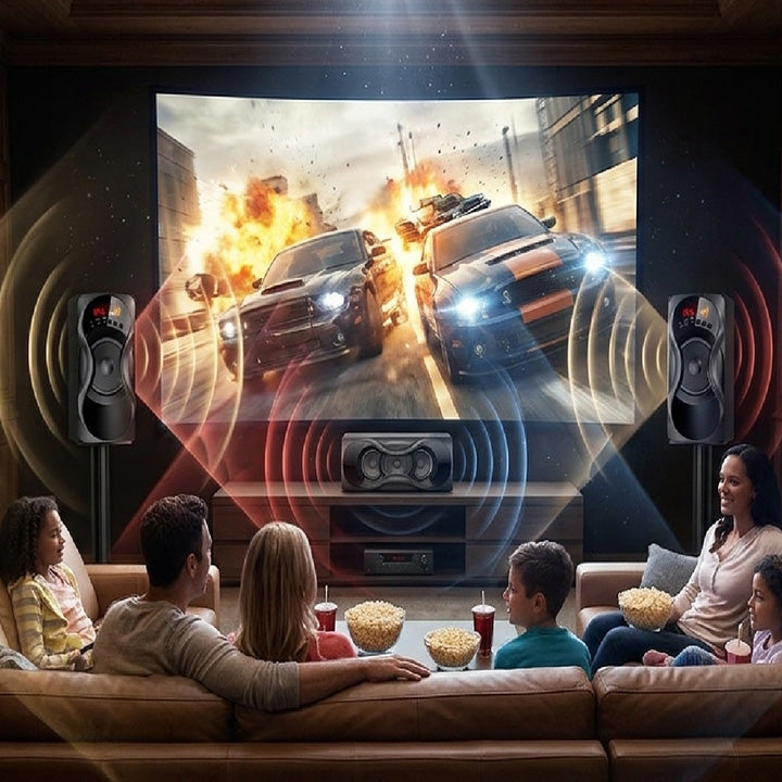 Pii Tech 5.1 Channel 200W Max Power and 80W RMS Output Multimedia Home Theatre System with 5 Satellite Speakers