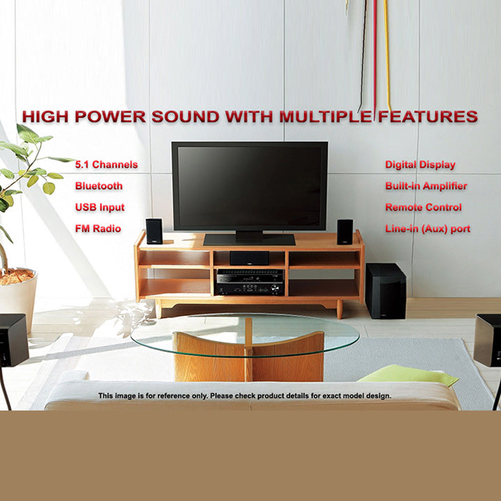 Pii Tech 5.1 Channel 200W Max Power and 80W RMS Output Multimedia Home Theatre System with 5 Satellite Speakers