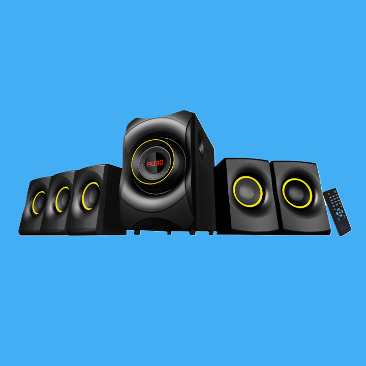 Pii Tech 5.1 Channel 300W Max Power and 115W RMS Output Multimedia Home Theatre System with 5 Satellite Speakers