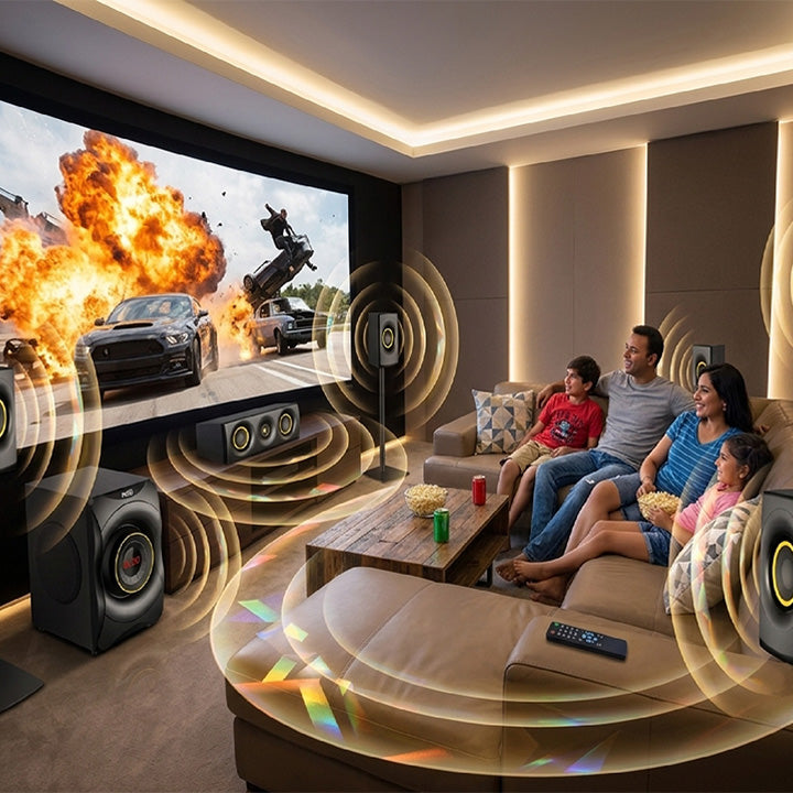 Pii Tech 5.1 Channel 300W Max Power and 115W RMS Output Multimedia Home Theatre System with 5 Satellite Speakers