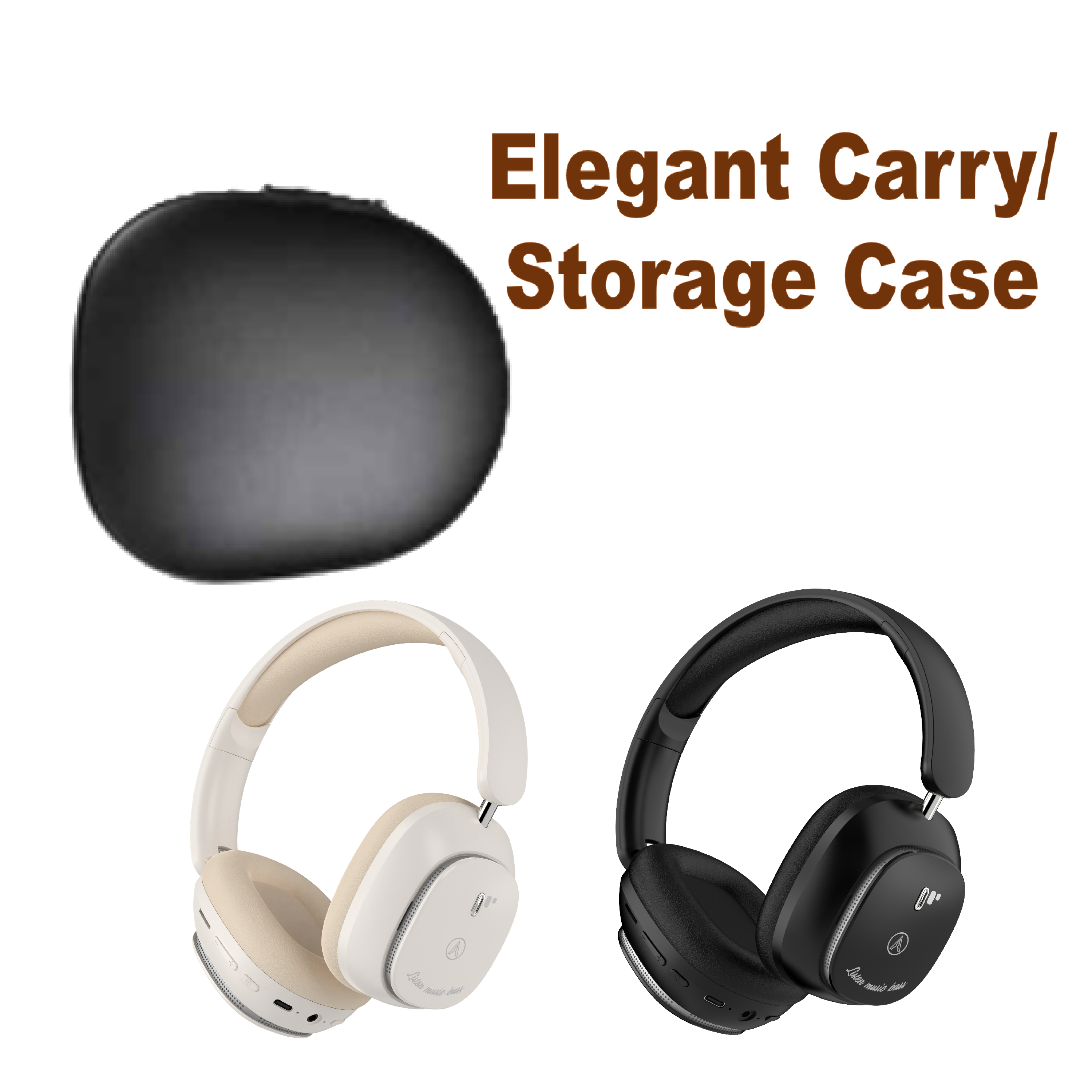 Pii Tech Aura - ANC, Bluetooth Wireless Headphone with Superb Sound Quality, Active Noise Cancellation (ANC), 60 hrs playback and Premium Carry Case