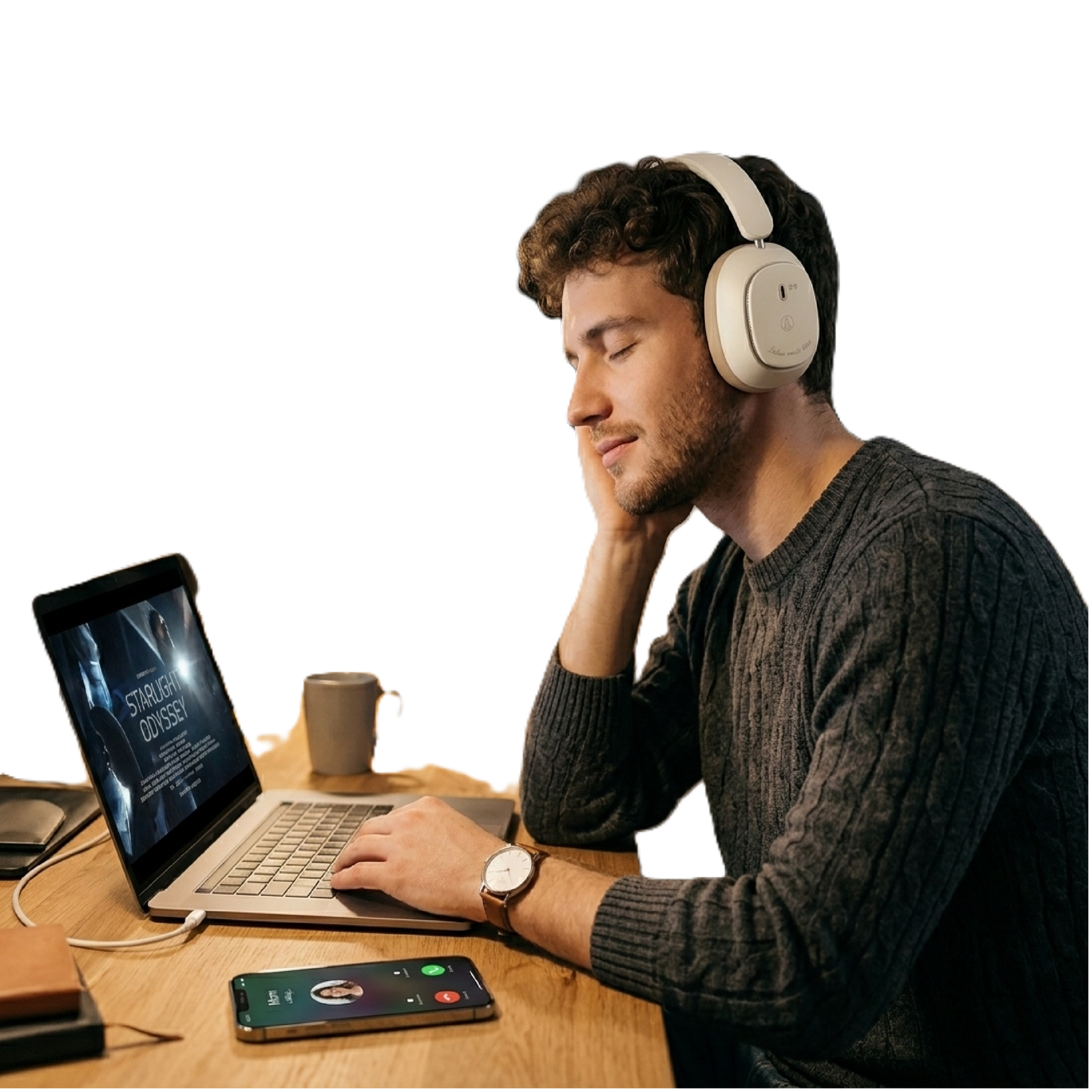 Pii Tech Aura - ANC, Bluetooth Wireless Headphone with Superb Sound Quality, Active Noise Cancellation (ANC), 60 hrs playback and Premium Carry Case