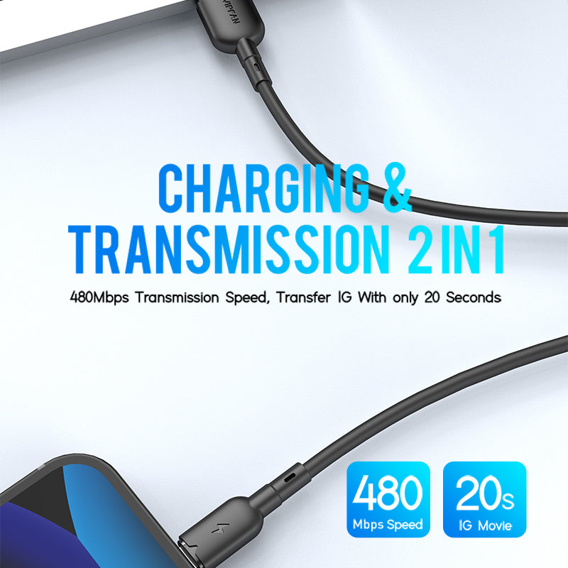 Pii Tech Fast Charging Cable, Anti-Break build quality, USB Type A to C, 1 meter length