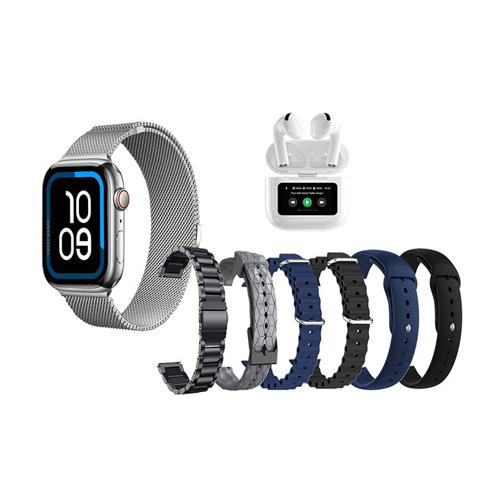 Pii Tech Fusion Combo (2.01" Smartwatch + 7 Changeable Straps)