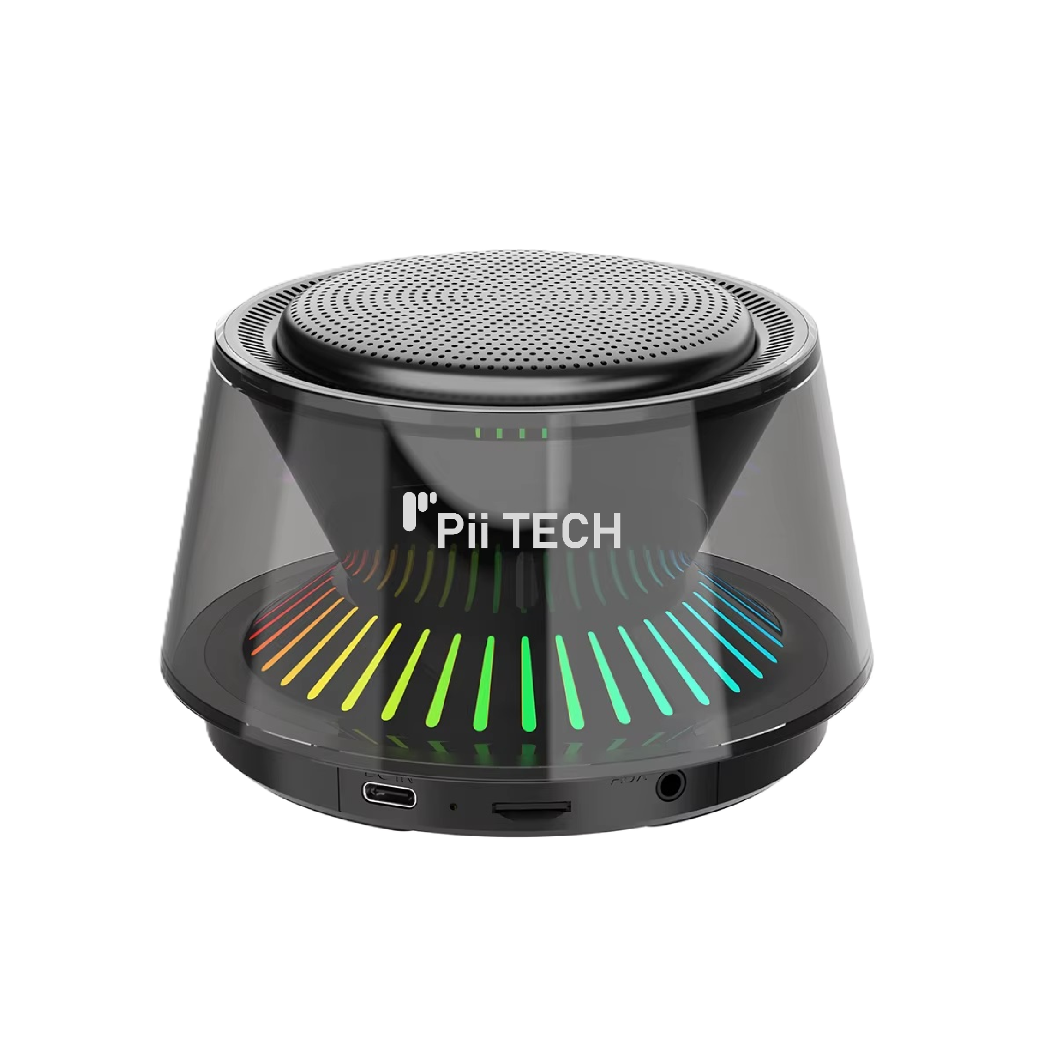 Pii Tech Glow, 5W Bluetooth Speaker with 360° Surround Sound, Powerful Bass and Vibrant LED Lights