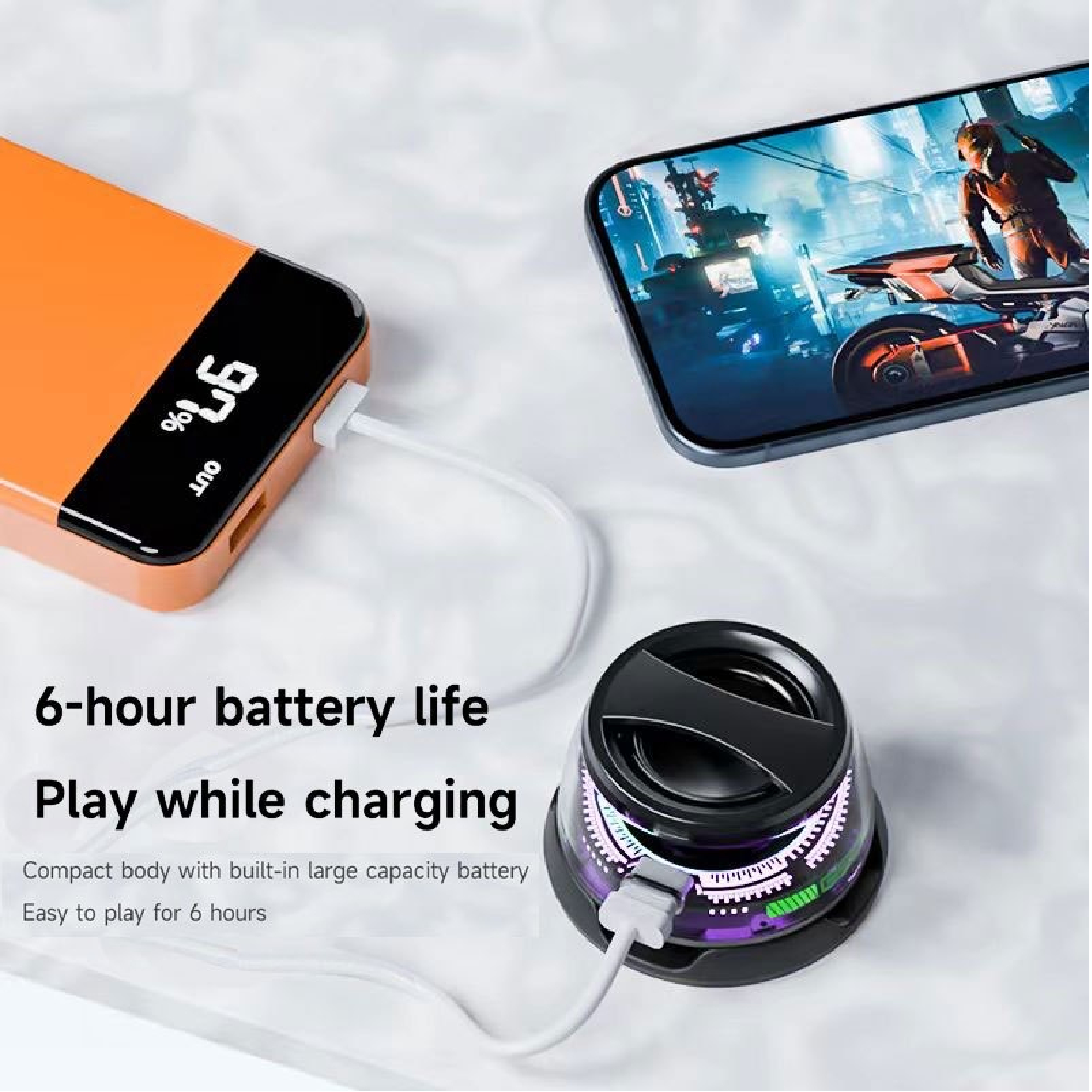 Pii Tech Mini, 3W Bluetooth Wireless Speaker with Magnetic Base, Compact size