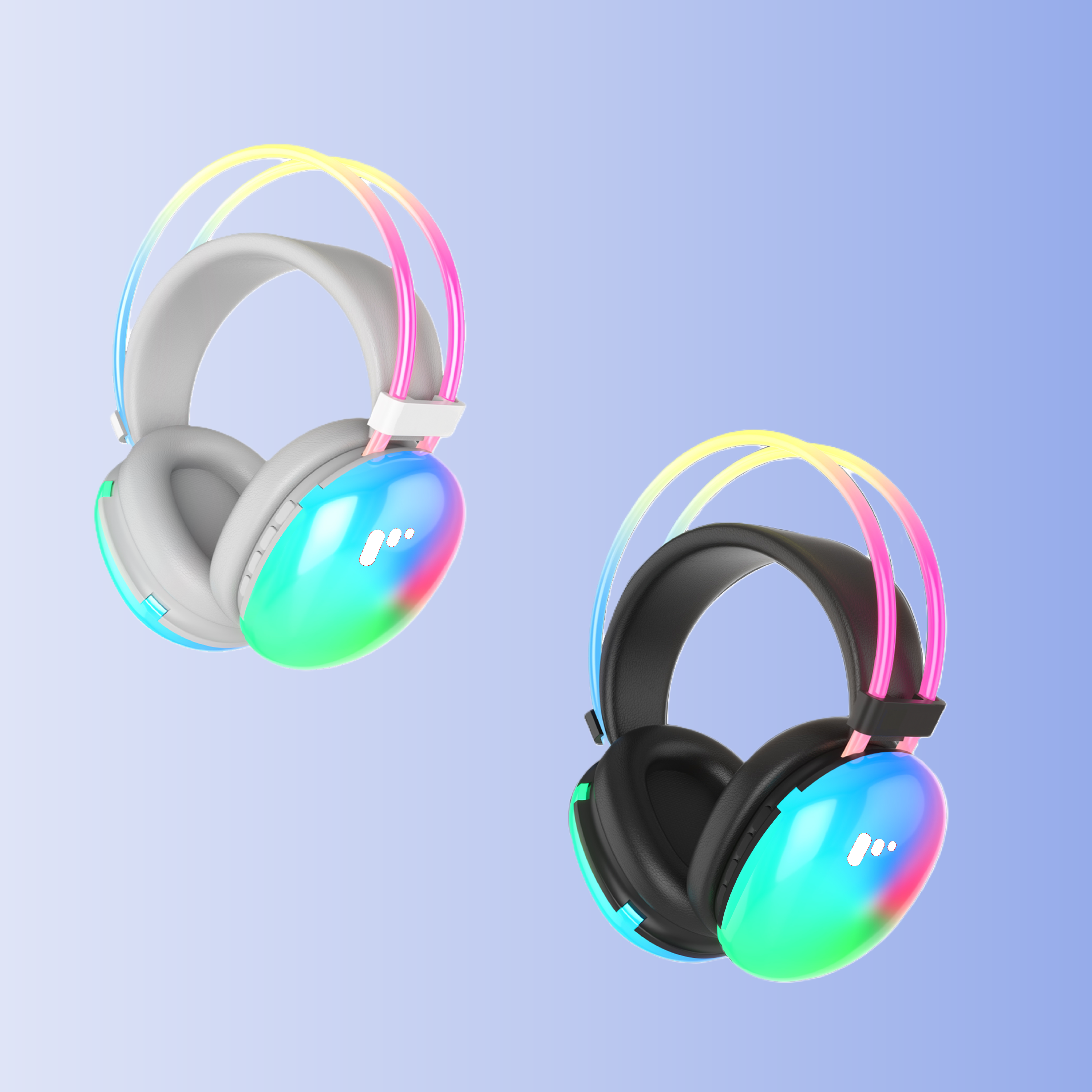 Pii Tech NeonFury Bluetooth Wireless Gaming Headphones with ANC, Vibrant LED Lights, Lery Low Latency and 50 hrs playback