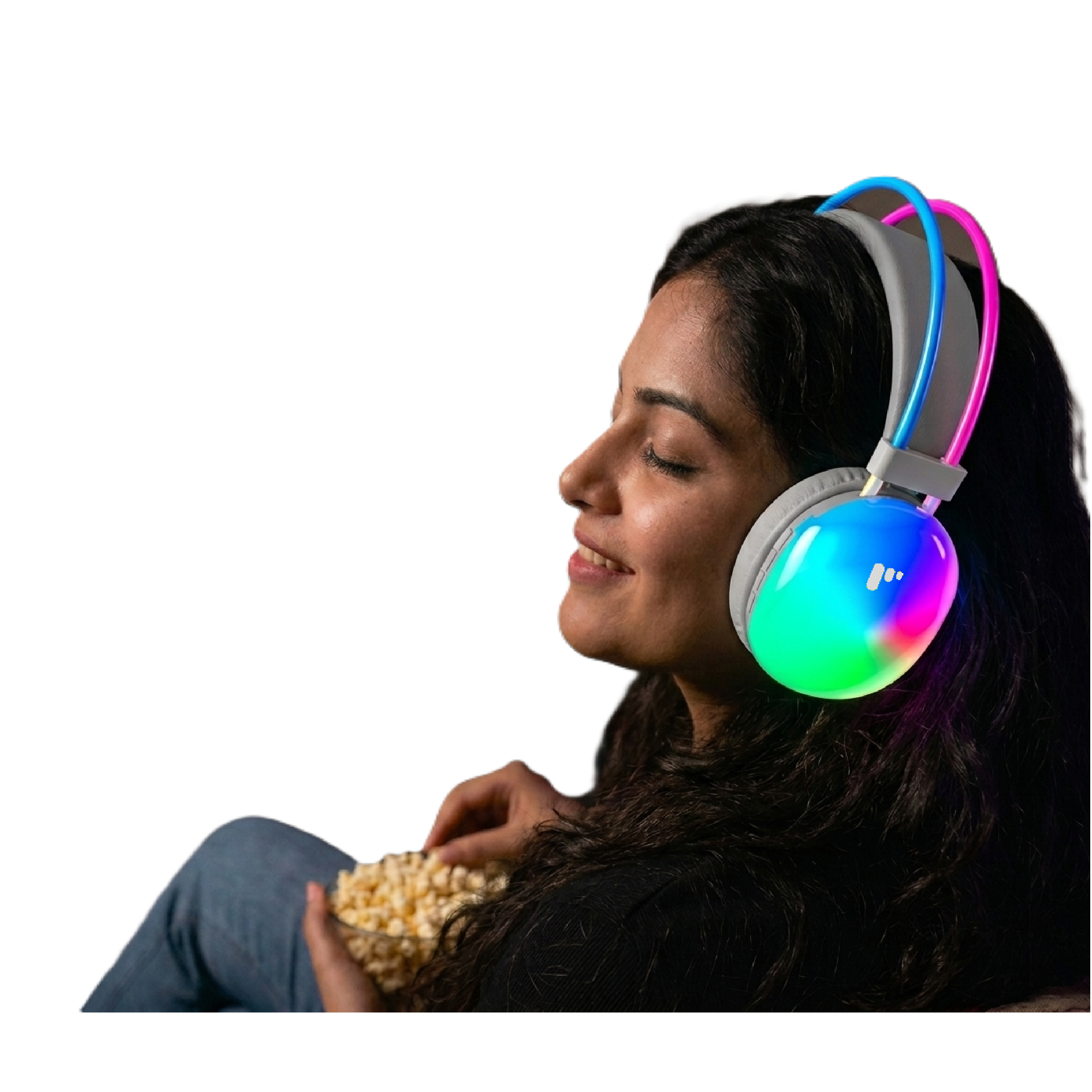 Pii Tech NeonFury Bluetooth Wireless Gaming Headphones with ANC, Vibrant LED Lights, Lery Low Latency and 50 hrs playback
