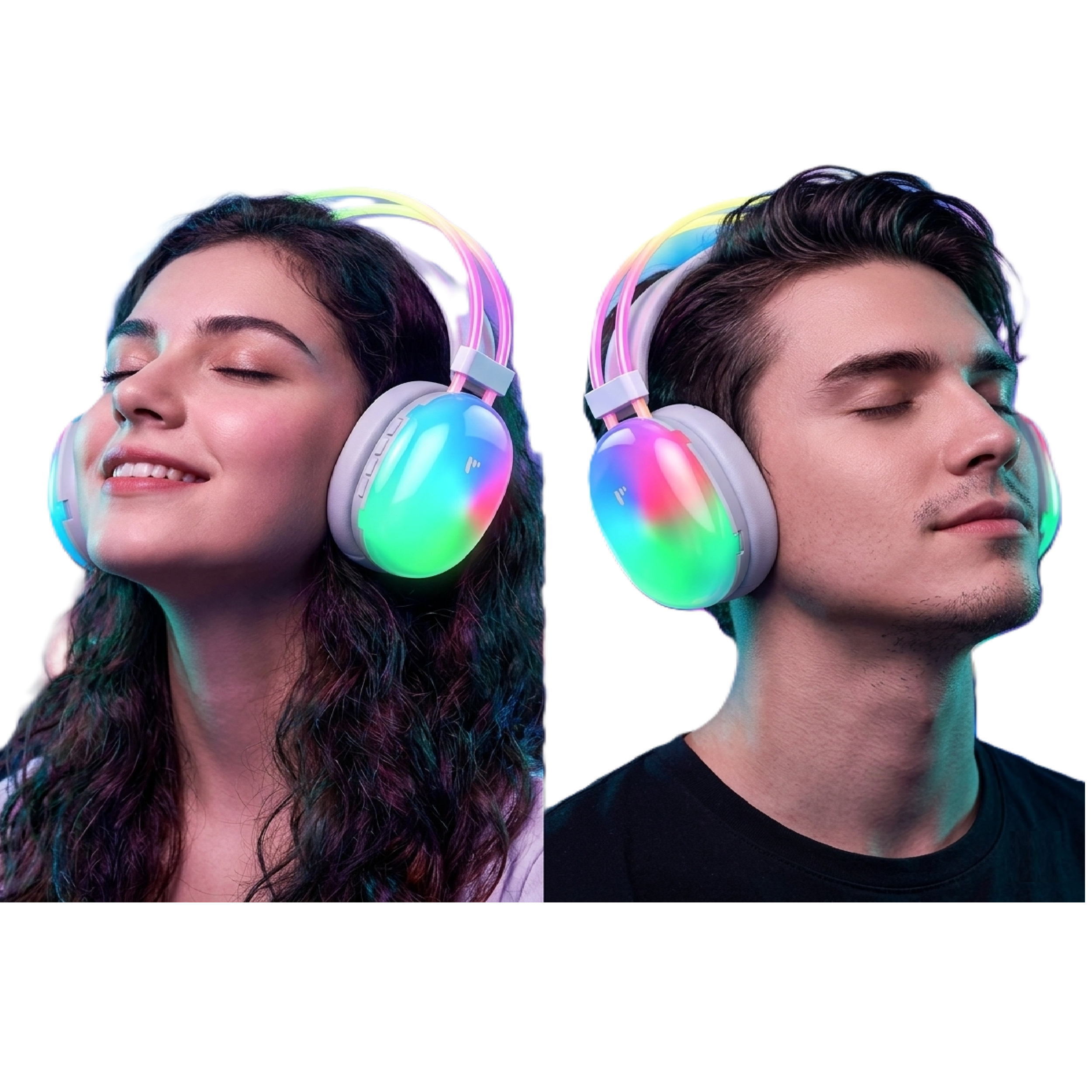 Pii Tech NeonFury Bluetooth Wireless Gaming Headphones with ANC, Vibrant LED Lights, Lery Low Latency and 50 hrs playback