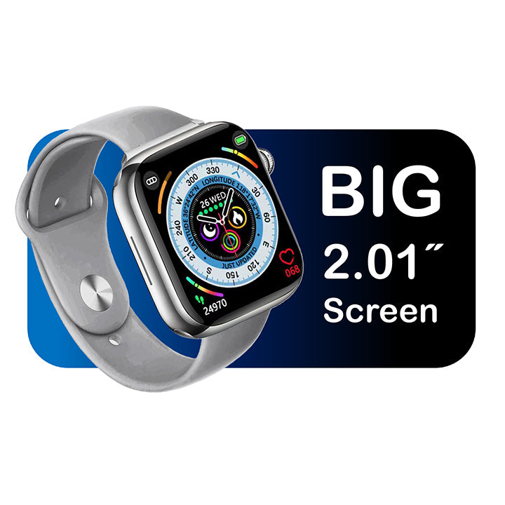 Pii Tech NeonPlus Smartwatch with 2.01" AMOLED Screen, Metal Body and 2 changeable straps