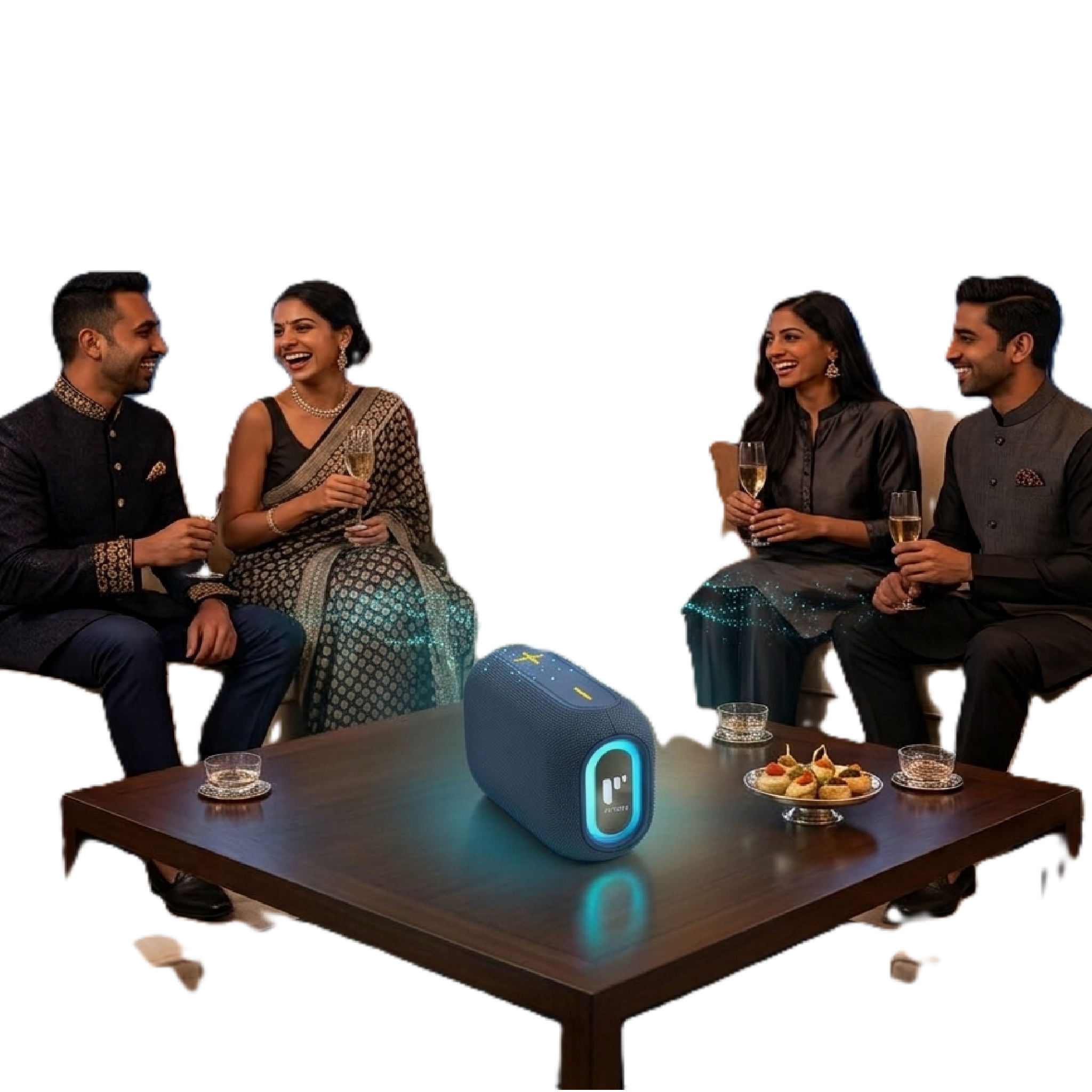 Pii Tech SonicThunder 24W Wireless Speaker with Super Powerful Sound, Vibrant LED Lights and Sleek modern design