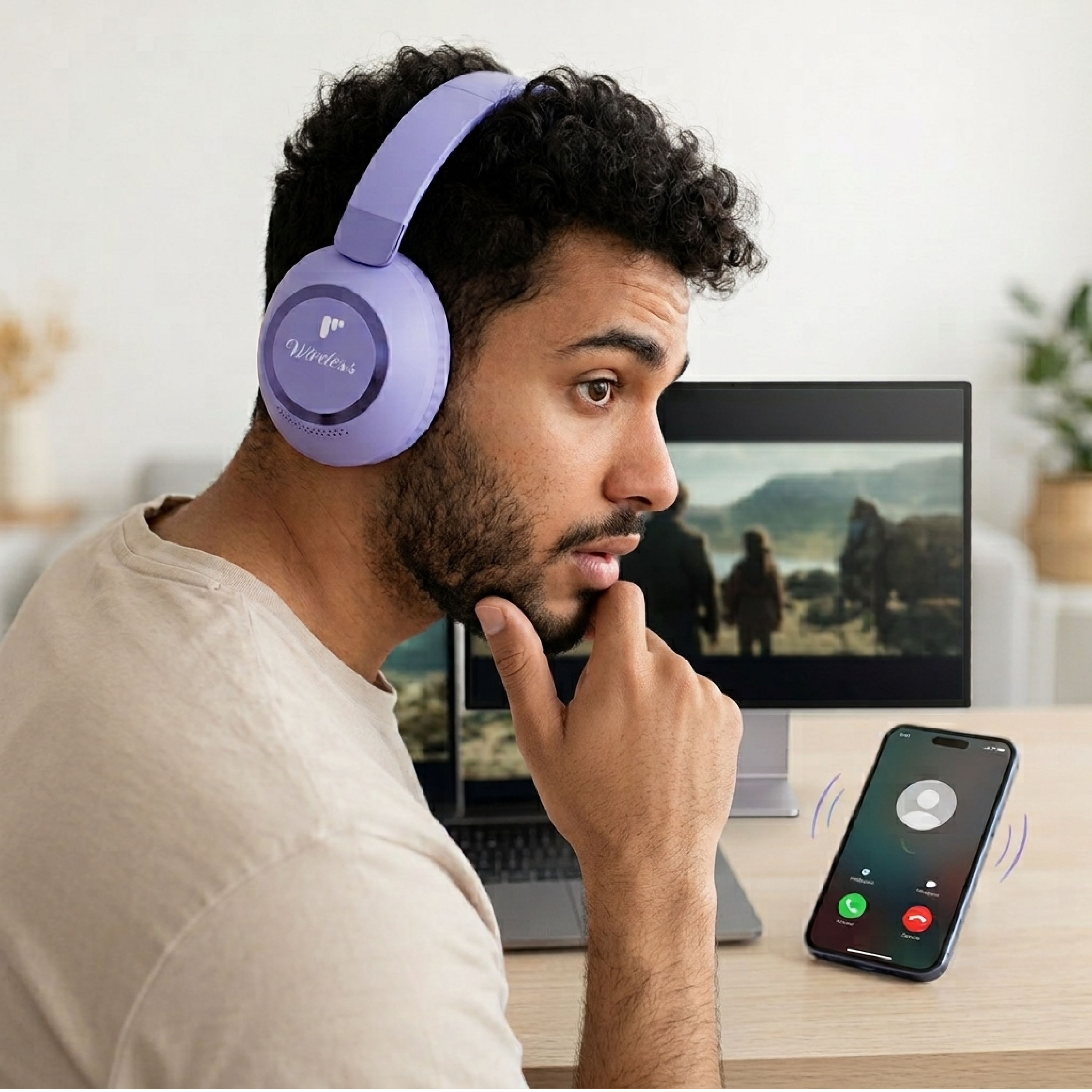 Pii Tech SoundPro X Bluetooth Wireless Headphones with Superior Bass Sound, Noise Cancellation, and upto 40 hrs playback