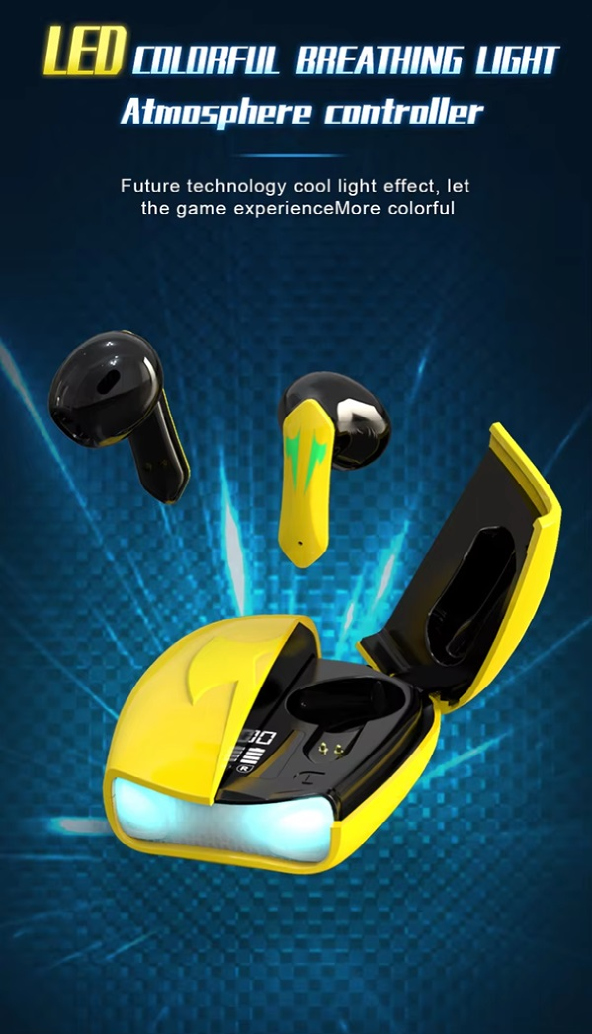 Pii Tech SpeedPro Super Stylish Bluetooth Sports/ Gaming earbuds with LED lights